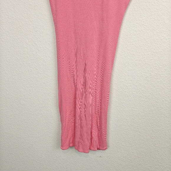L*SPACE NWOT Lani Mini Ruched V-neck Ribbed Dress In Guava Pink Size Small - Picture 12 of 14